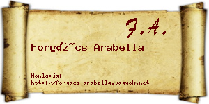 Forgács Arabella névjegykártya